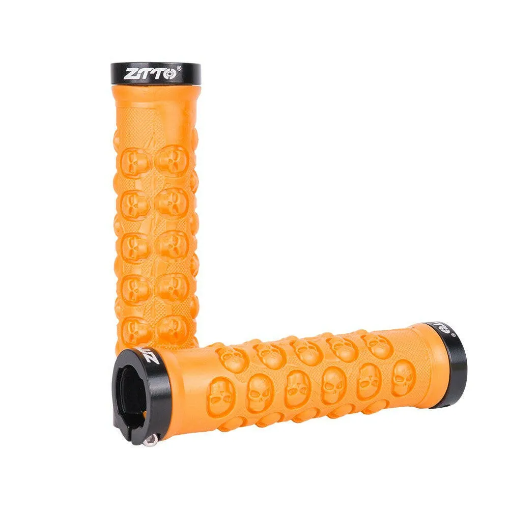 1 Pair MTB Handlebar Grips TPR Rubber Lock on Anti-slip Grips