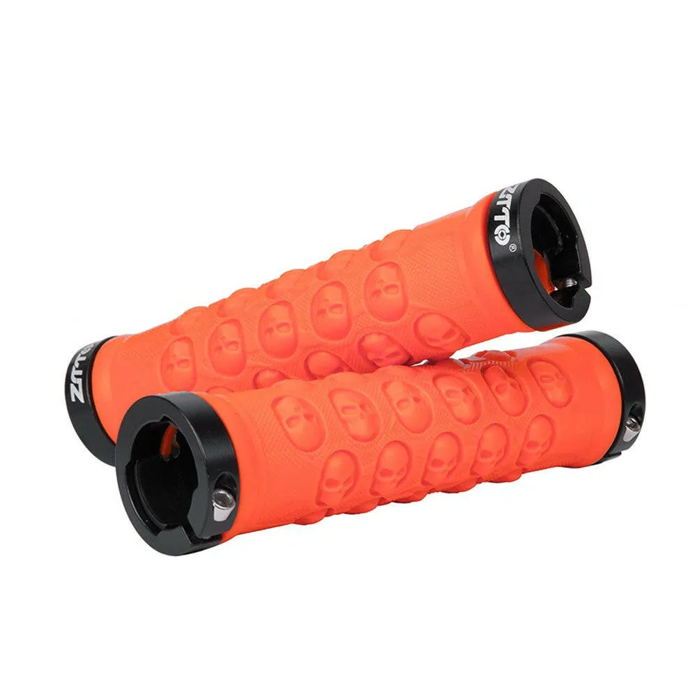 1 Pair MTB Handlebar Grips TPR Rubber Lock on Anti-slip Grips