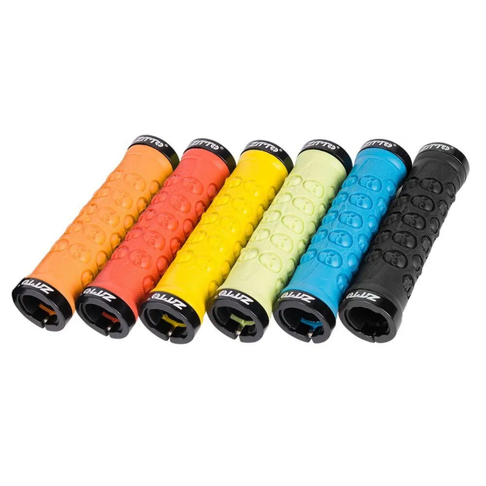 1 Pair MTB Handlebar Grips TPR Rubber Lock on Anti-slip Grips