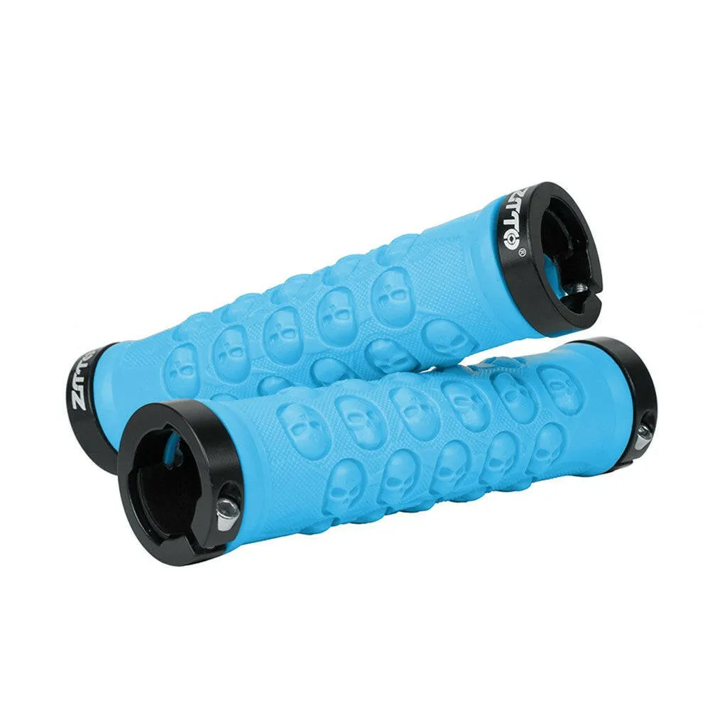 1 Pair MTB Handlebar Grips TPR Rubber Lock on Anti-slip Grips