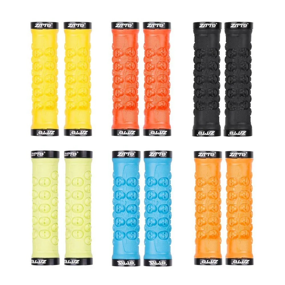 1 Pair MTB Handlebar Grips TPR Rubber Lock on Anti-slip Grips