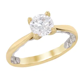 A. JAFFE TWO-TONE GOLD SOLITAIRE ENGAGEMENT RING SETTING