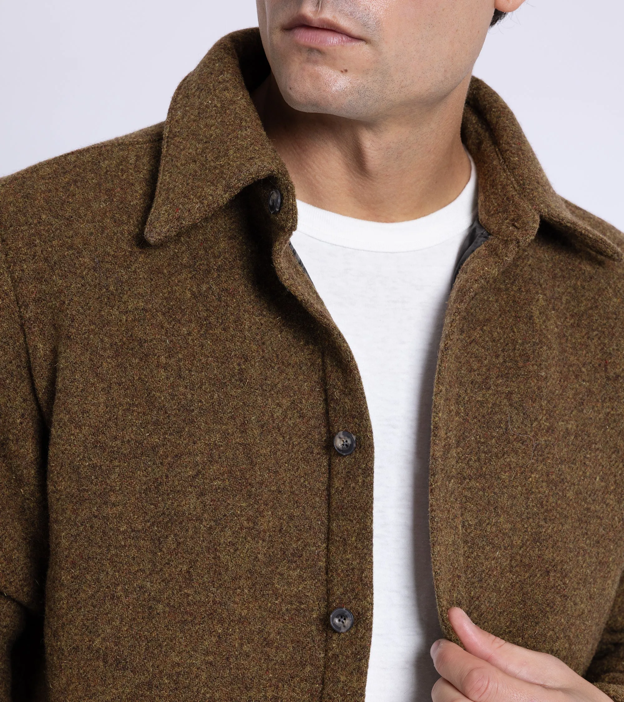 A Kind of Guise Marani Wool Overshirt: Armadillo Brown