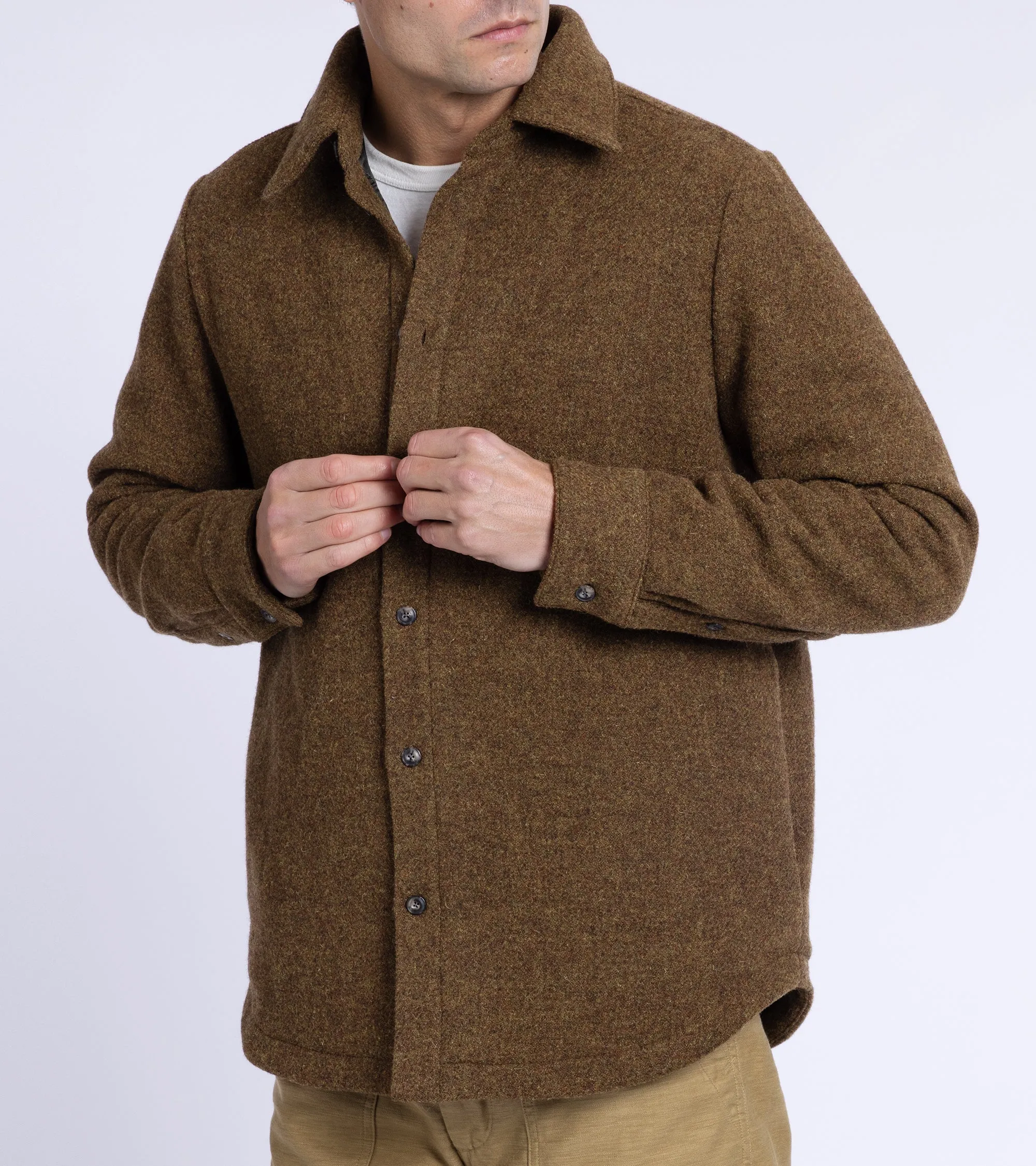 A Kind of Guise Marani Wool Overshirt: Armadillo Brown