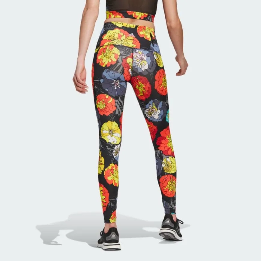 Adidas Floral Women Running Tight Black/Multicolor