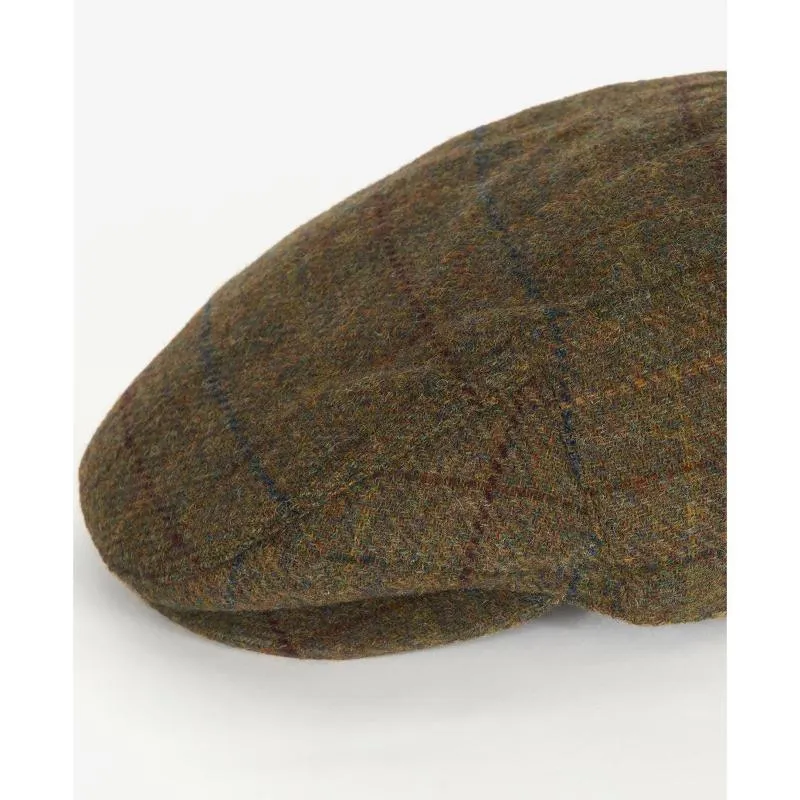 Barbour Cairn Mens Waterproof Tweed Cap - Olive/Blue/Red