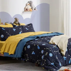 Blue Galaxy Kids Printed Comforter Set