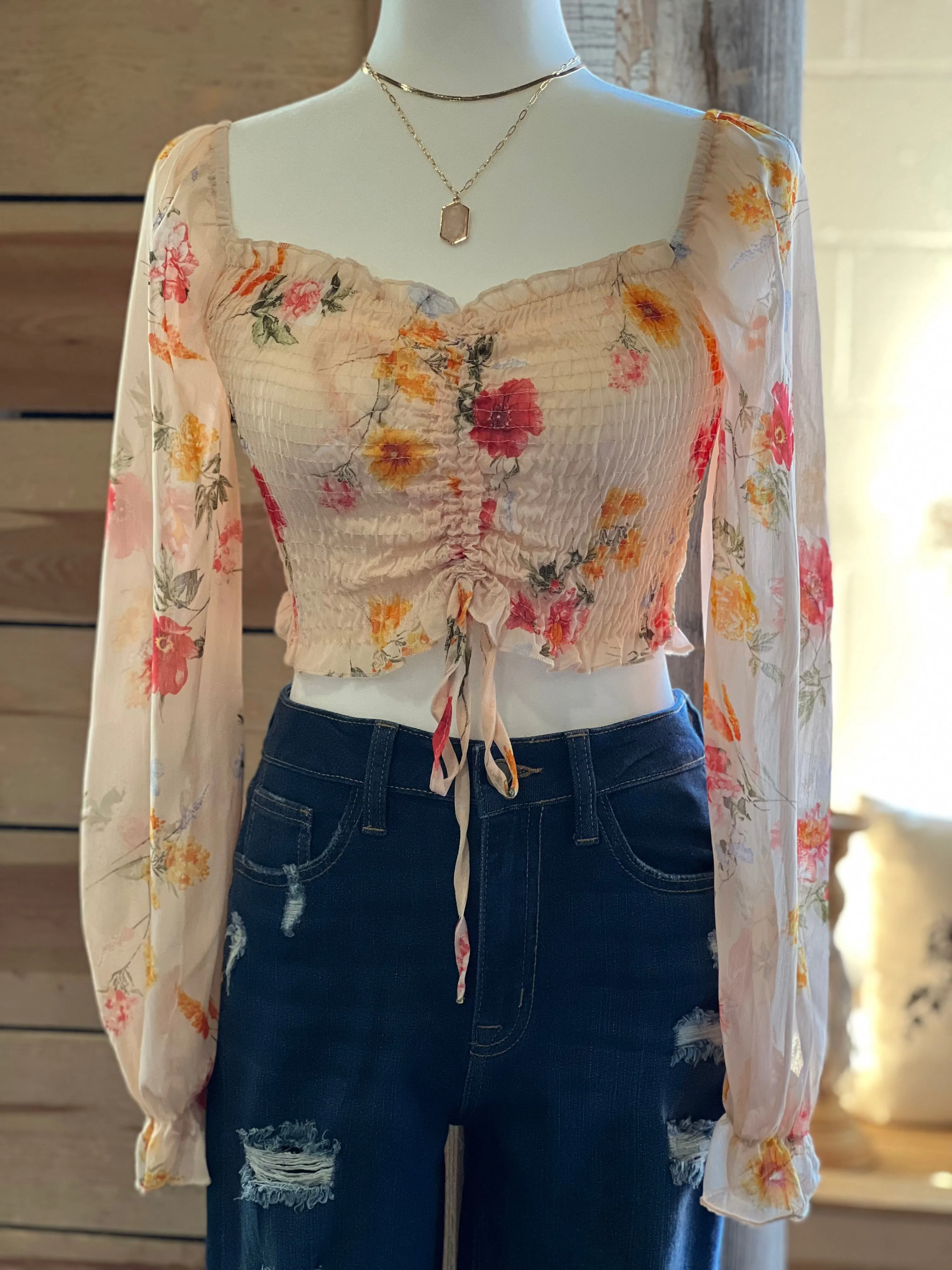 Blush Floral Crop Top