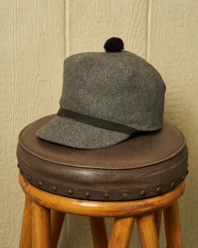 Boothbay Cap in Charcoal Melton Wool