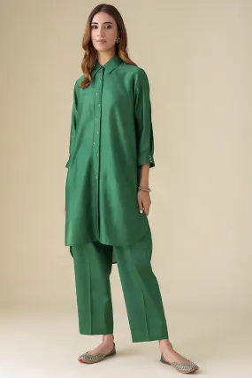 Bottle Green Embellished Tunic & Pants (Set of 2)