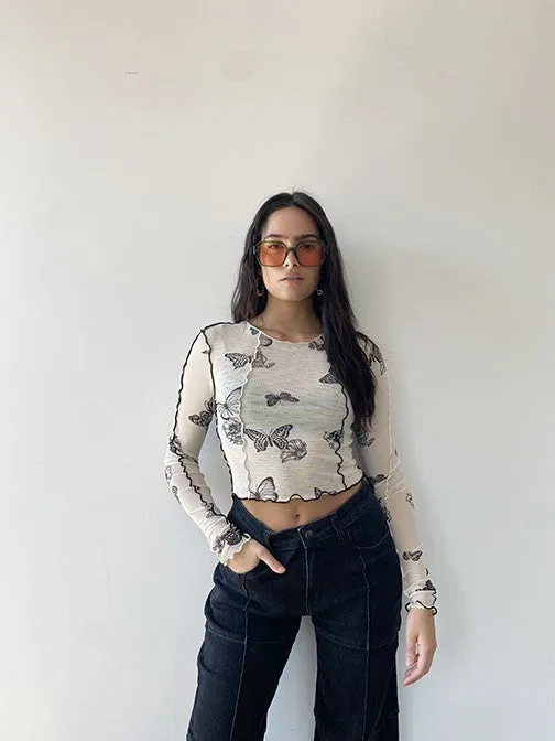 Butterfly Mesh Top