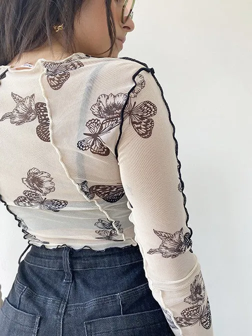 Butterfly Mesh Top