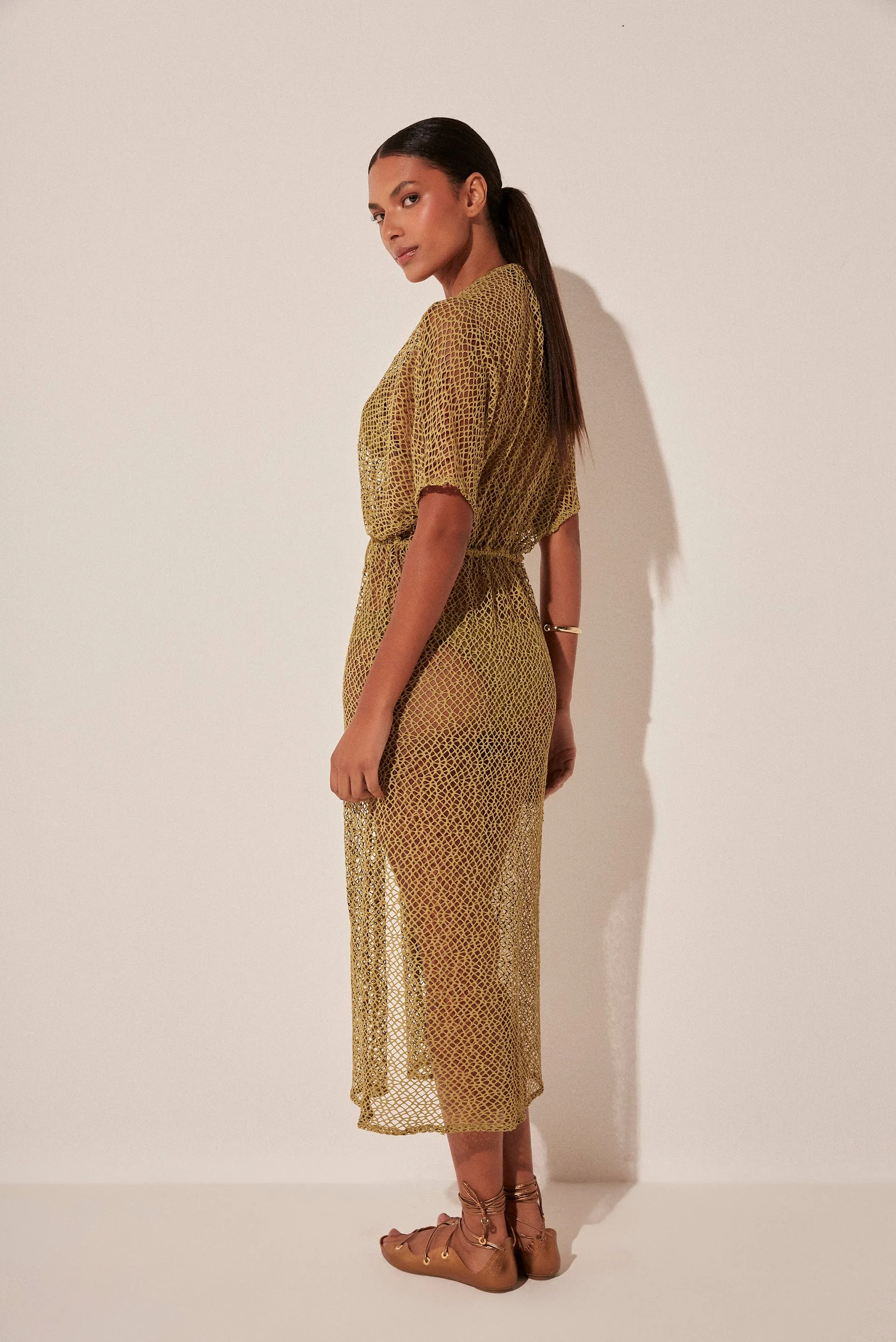 Cactus Crochet Midi Cape With Ties E5133A1963