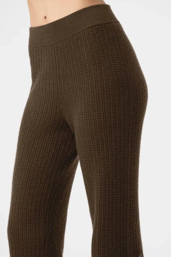 Cashmere High-Waist Plush Waffle Pant - Espresso