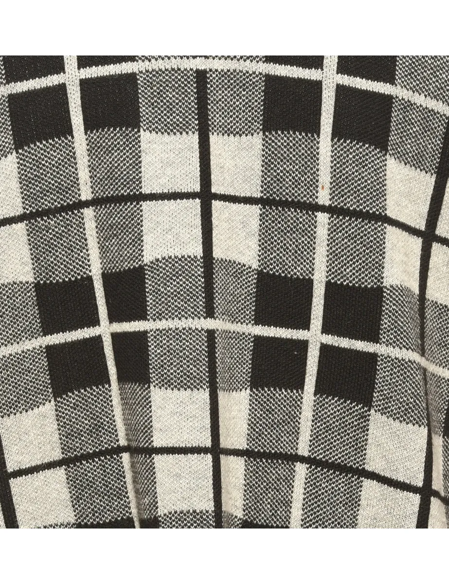 Checked Black Jumper - M