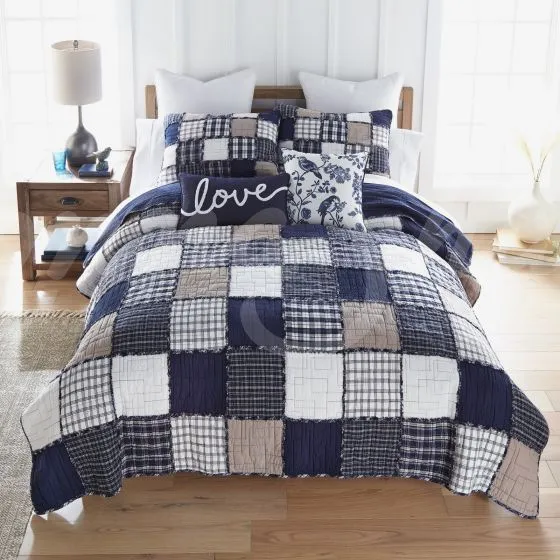 Checkerboard Indigo Quilted Collection