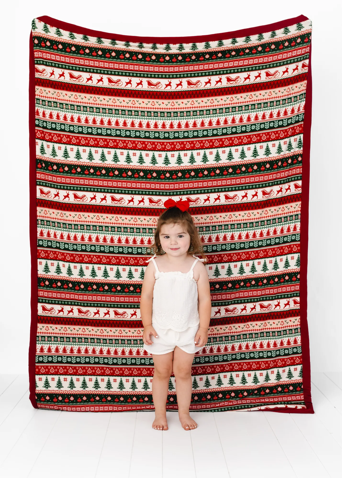 Classic Christmas Large Quilted Bamboo Blanket