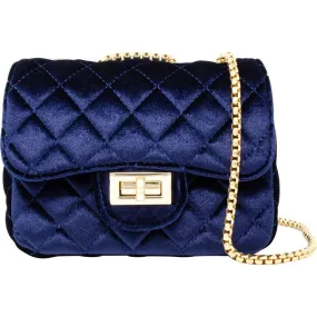 Classic Large Suede Handbag - Navy