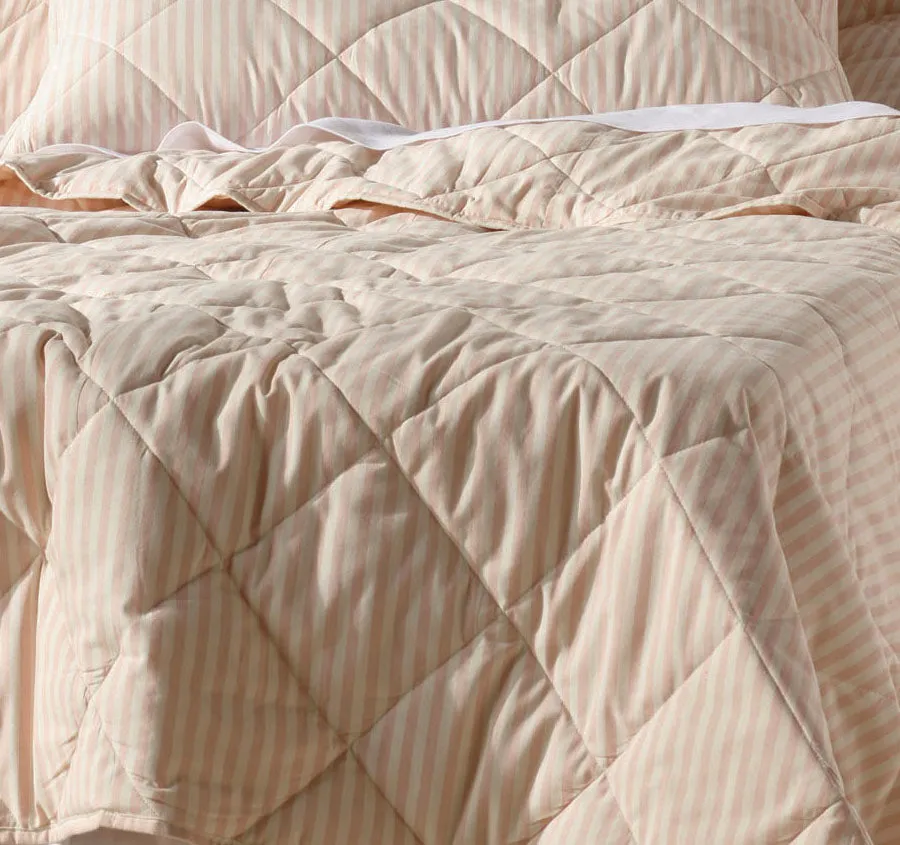 Classic Stripe Coverlet Rose