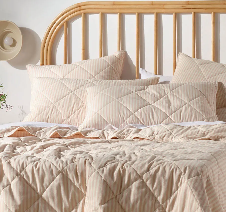 Classic Stripe Coverlet Rose