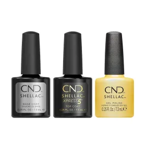 CND - Shellac Xpress5 Combo - Base, Top & Char-Truth (0.25 oz)