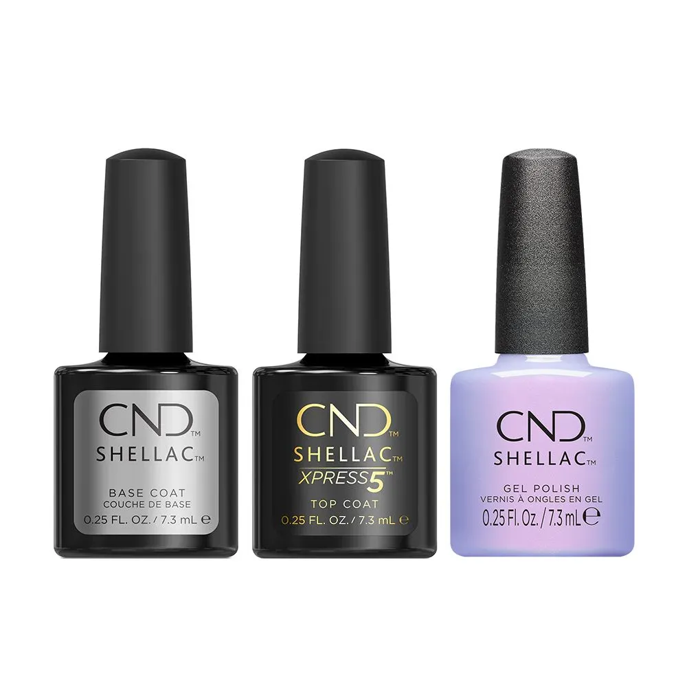 CND - Shellac Xpress5 Combo - Base, Top & Chic-A-Delic (0.25 oz)