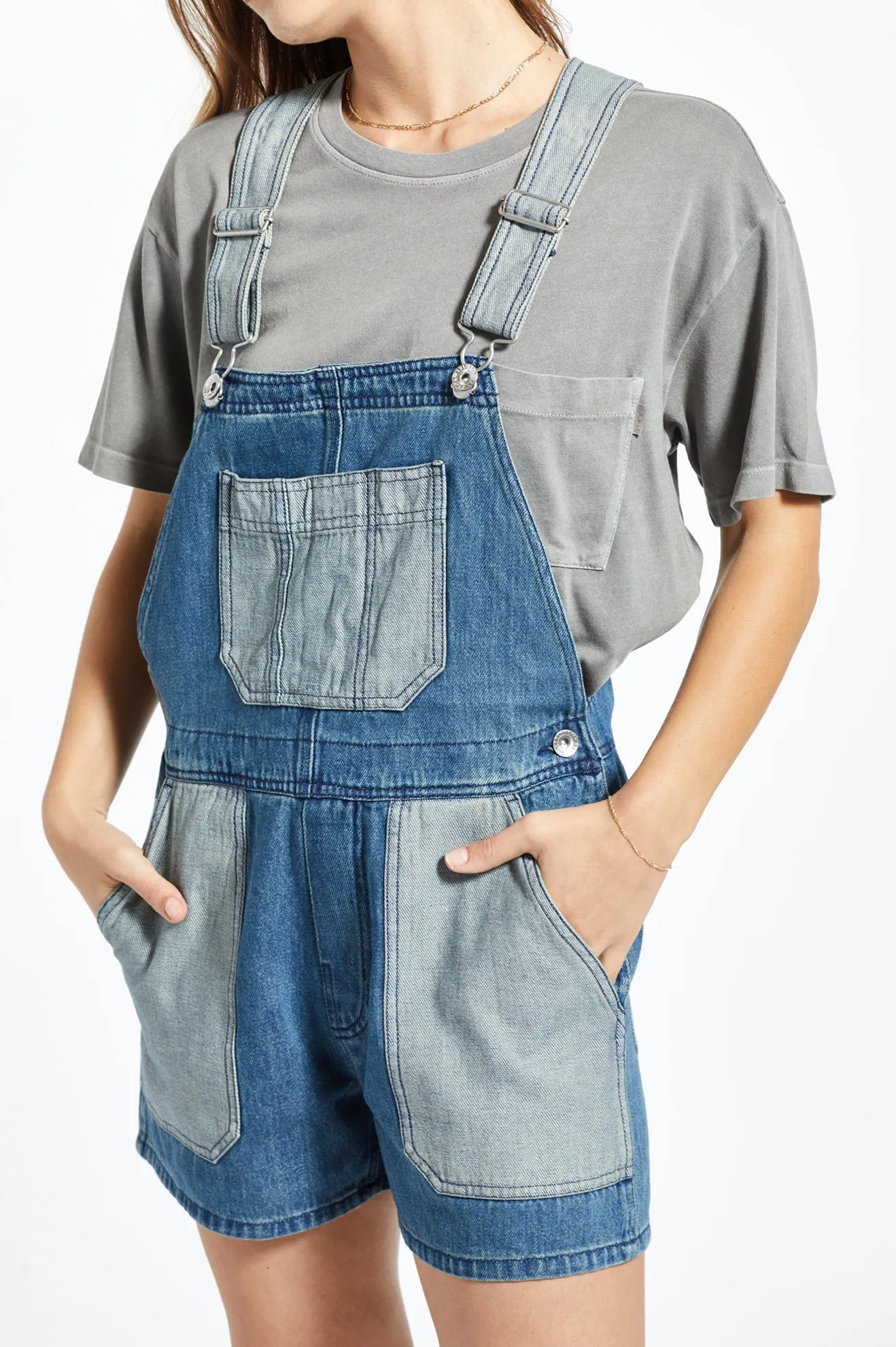 Costa Short Overall - Two Tone Indigo