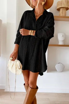 Crochet Lace Collared Tunic Shirt