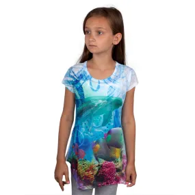 Dolphin Collage Girls Tunic Shirt