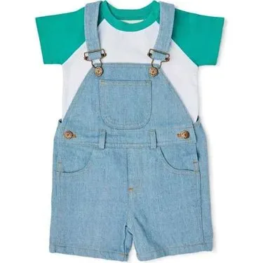 Dotty Dungarees Pale Denim Overall Shorts