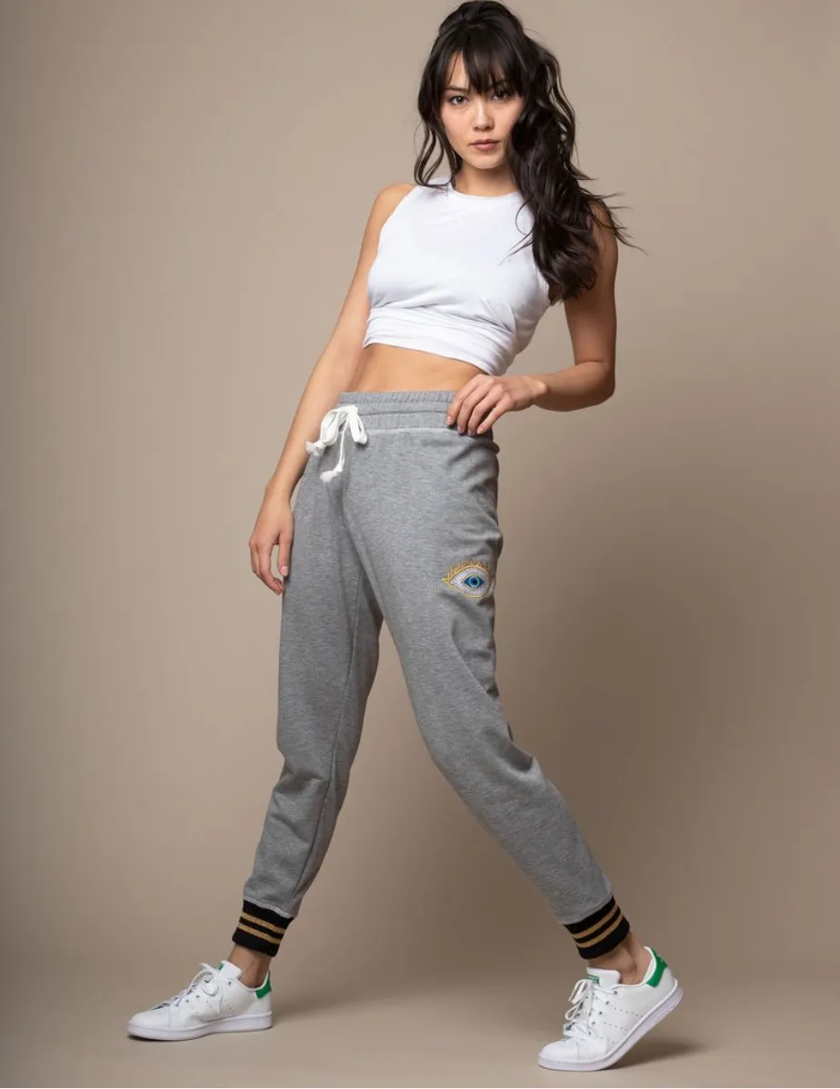 Emily Hsu Evil Eye Cuffed Jogger