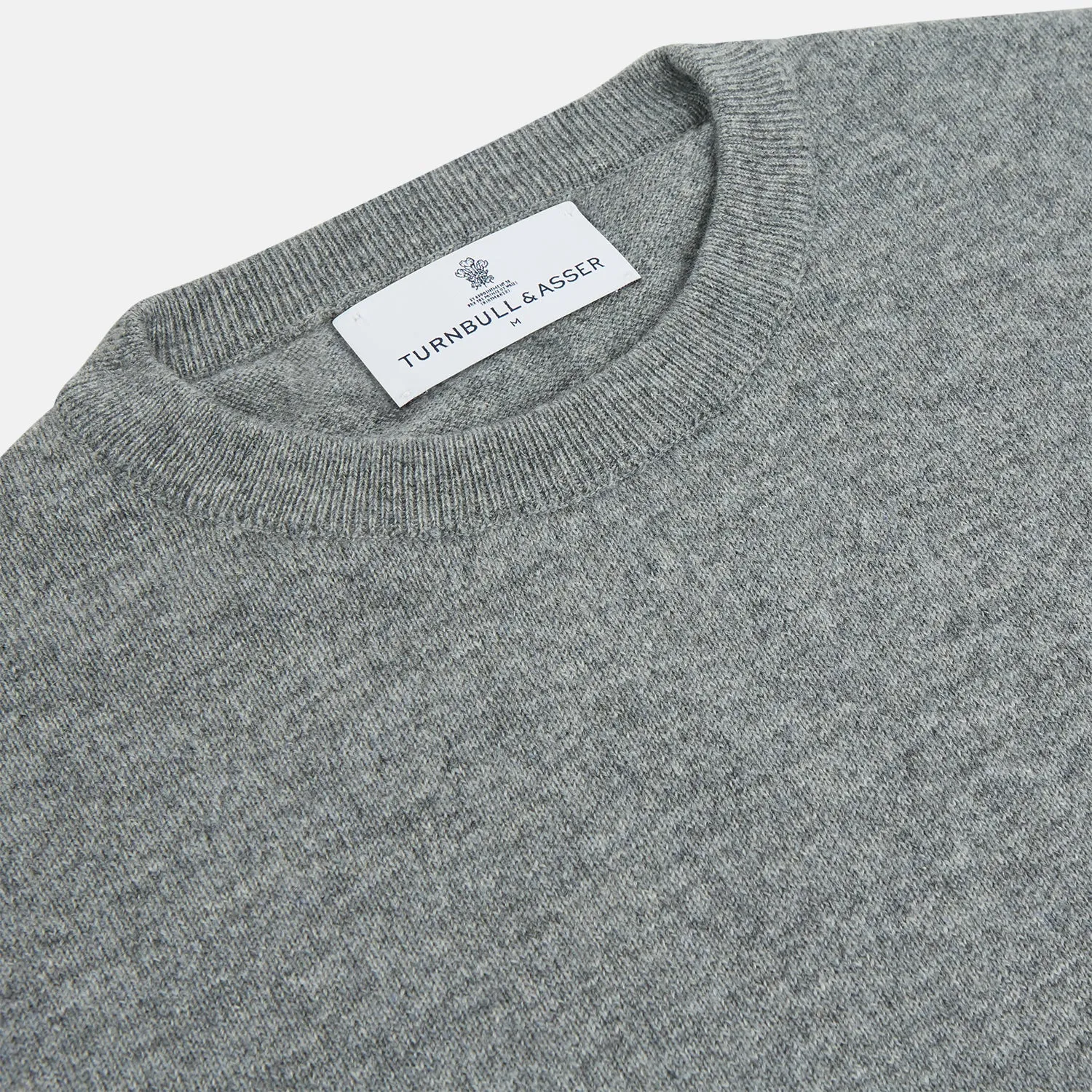 Flannel Grey Crew Neck Cashmere Jumper