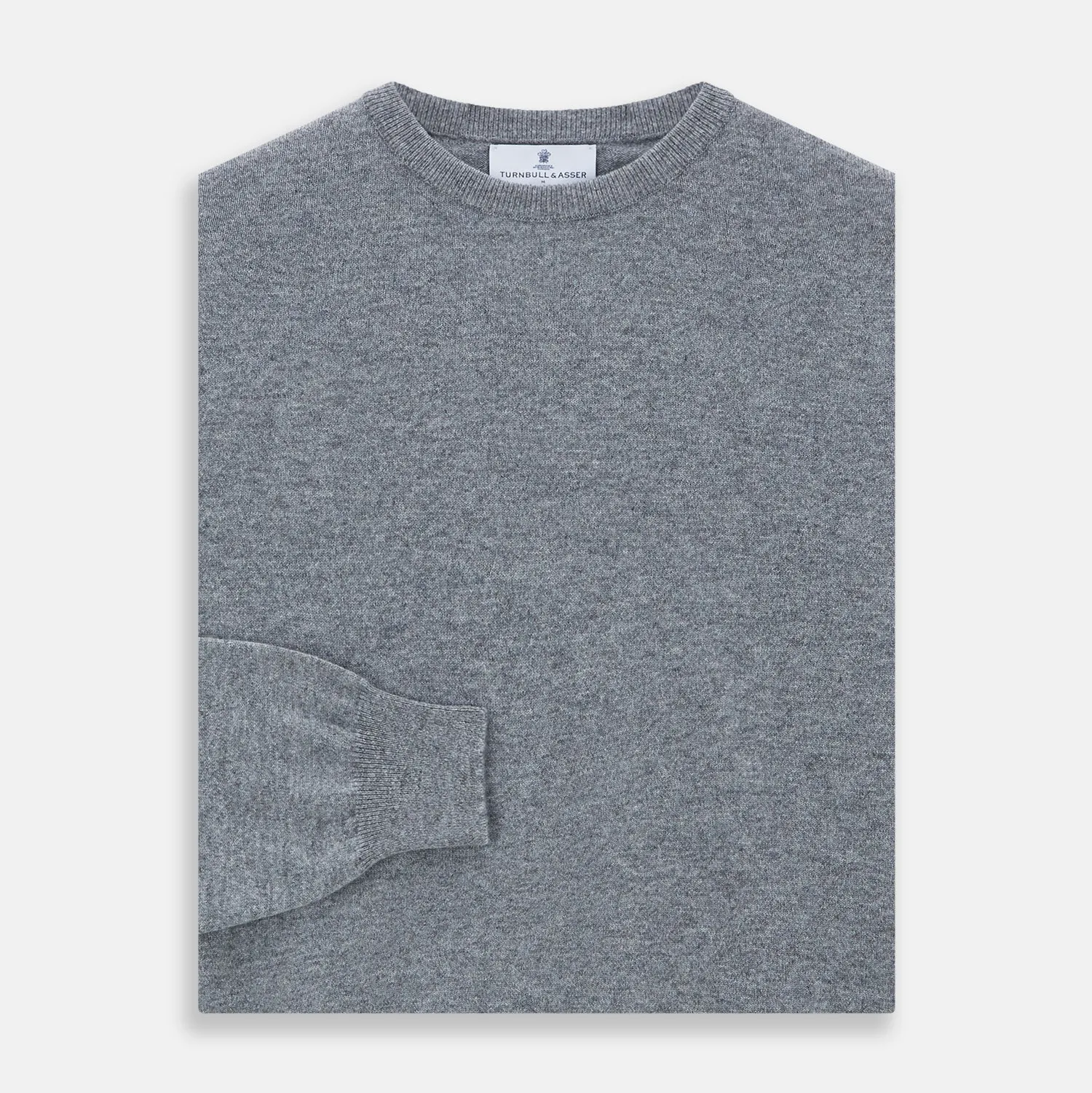 Flannel Grey Crew Neck Cashmere Jumper