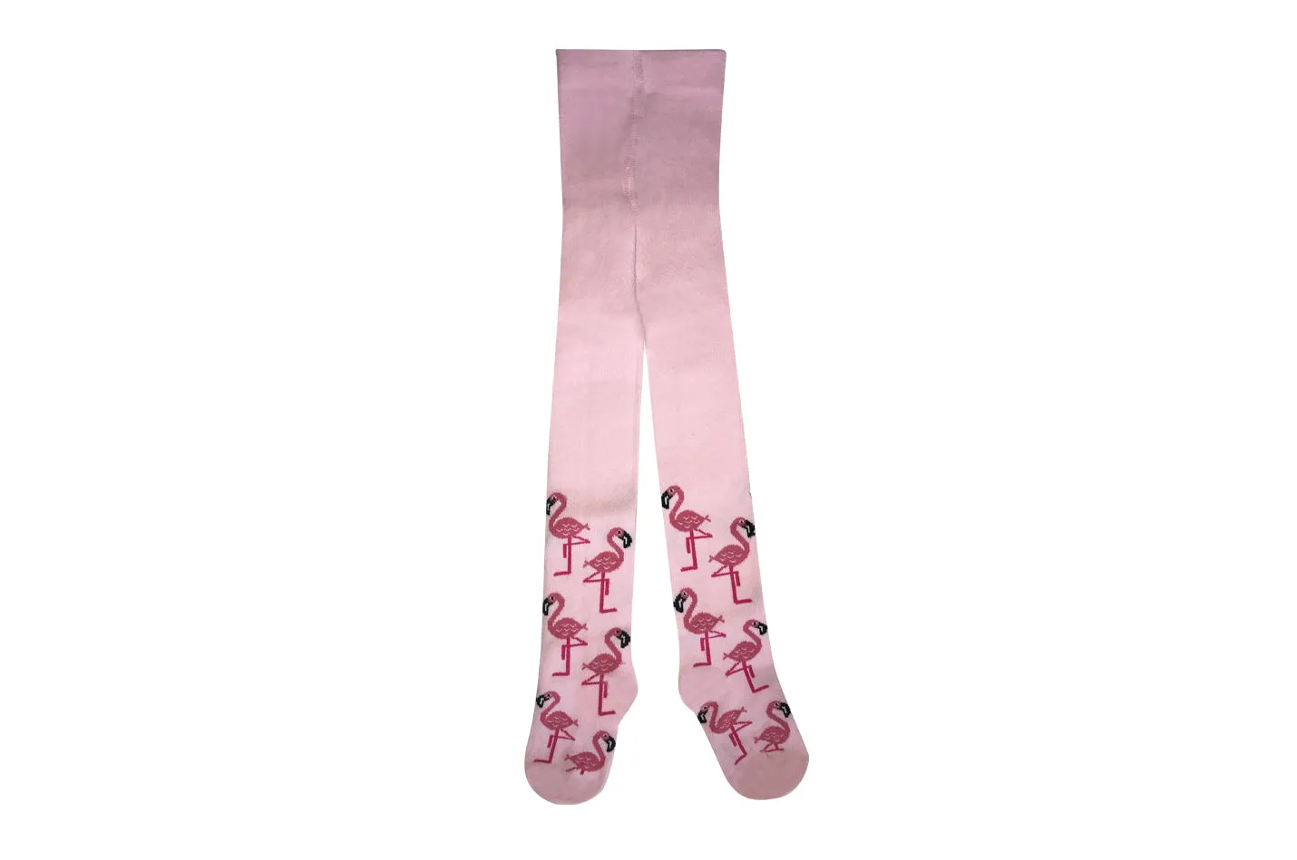 Girl's Cotton Tights - Flamingoes - Pink