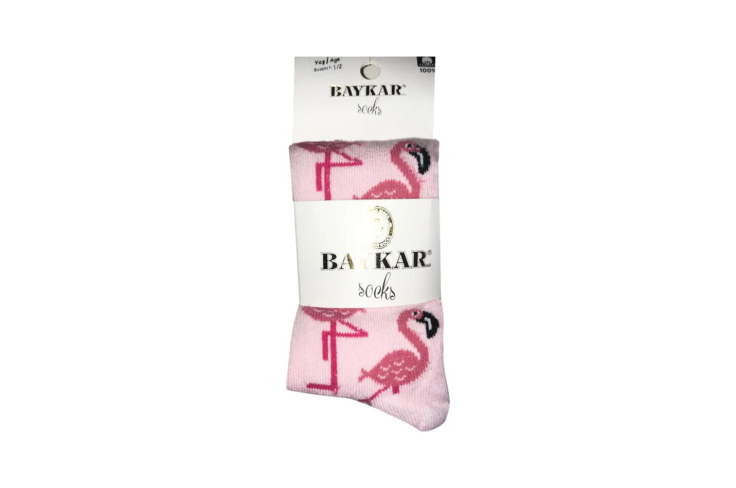 Girl's Cotton Tights - Flamingoes - Pink