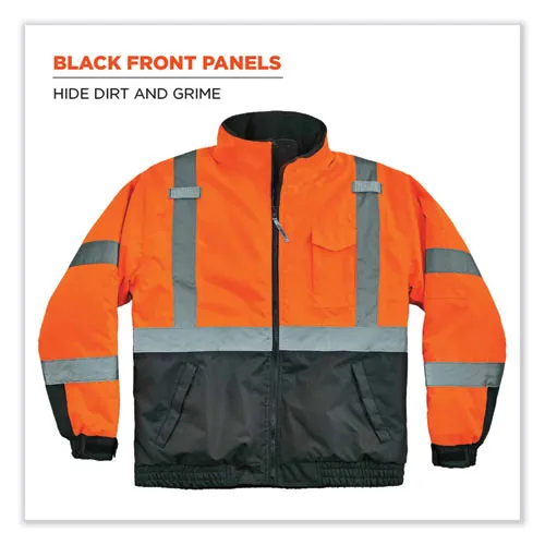 Glowear 8377 Class 3 Hi-vis Quilted Bomber Jacket, Orange, 4x-large