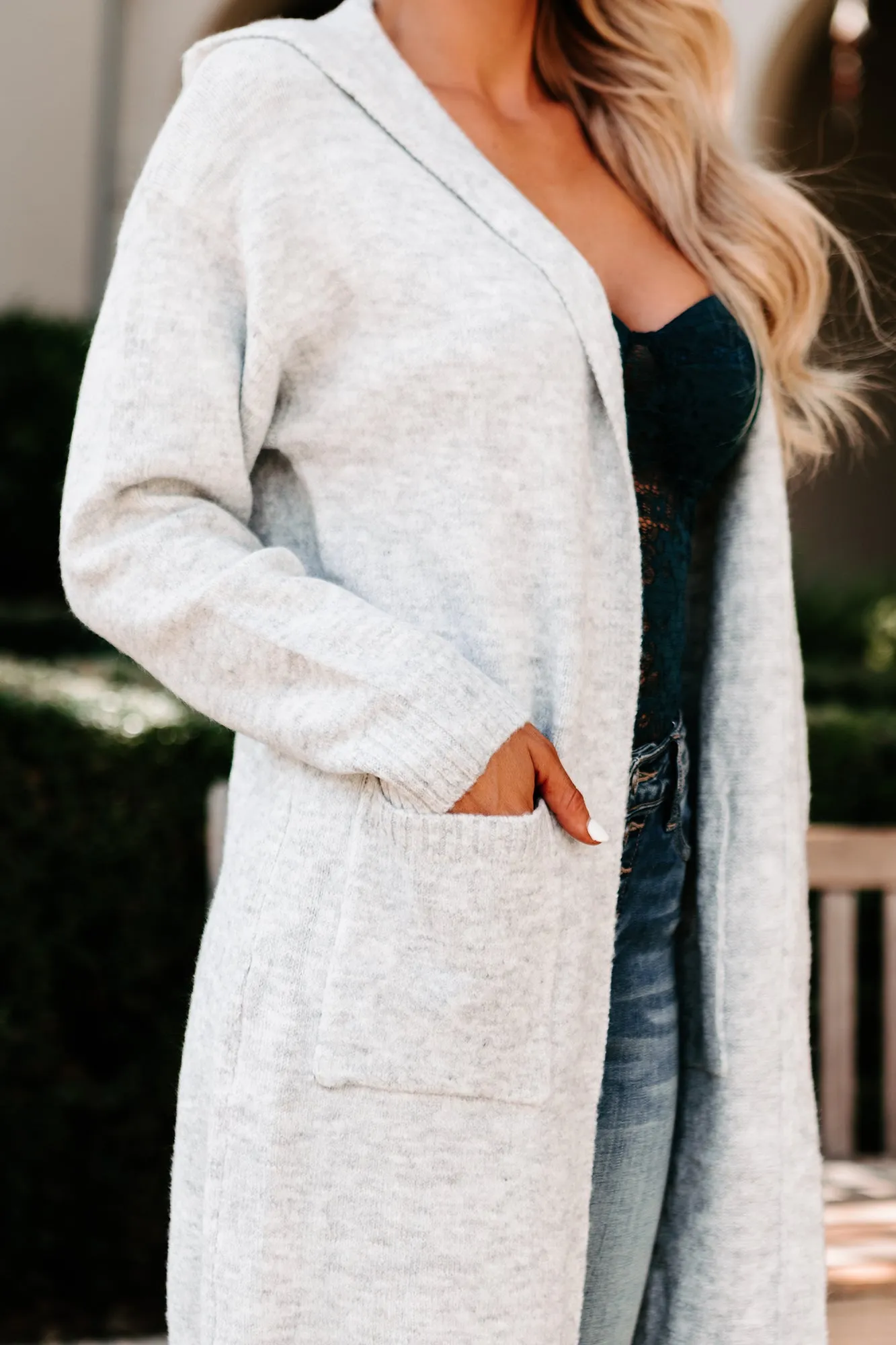 Hard To Handle Hooded Cardigan (Heather Grey)