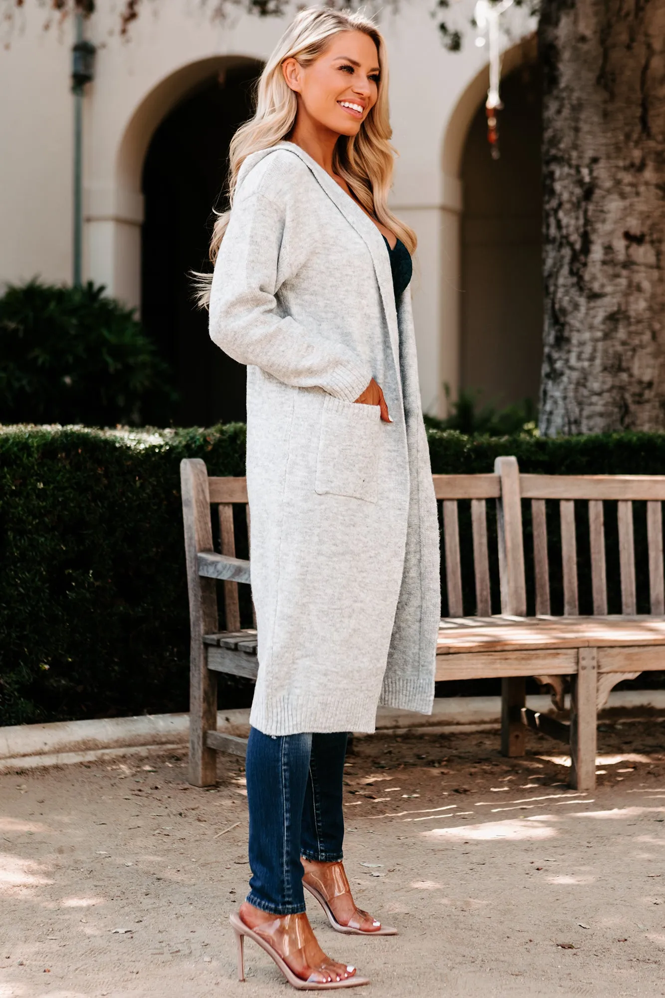 Hard To Handle Hooded Cardigan (Heather Grey)