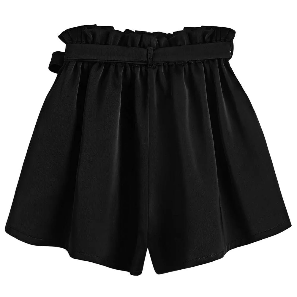 HIGH WAIST BELTED SHORTS