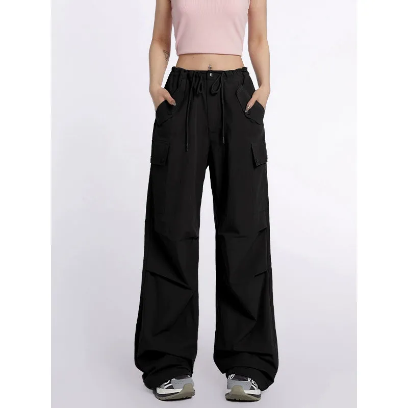 High-Waist Drawstring Cargo Joggers