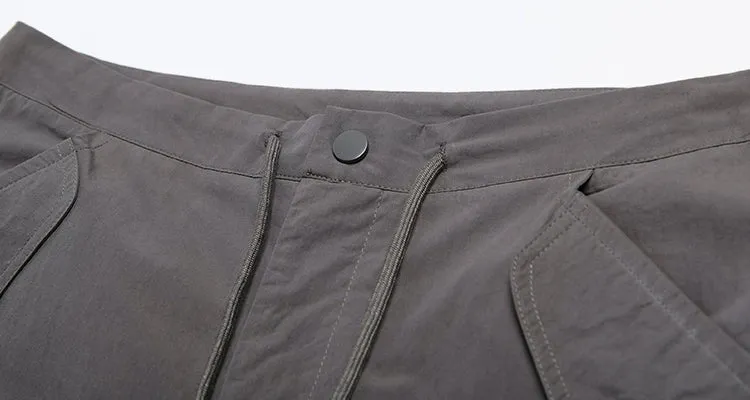 High-Waist Drawstring Cargo Joggers