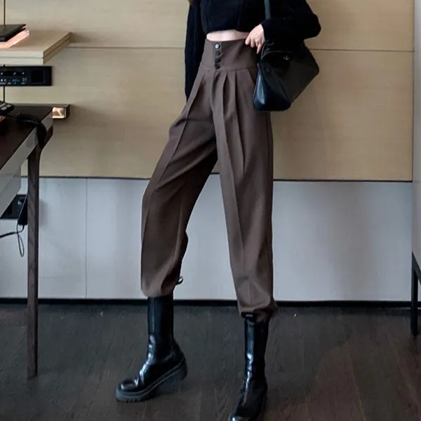 High Waist Harem Casual Overalls Trousers