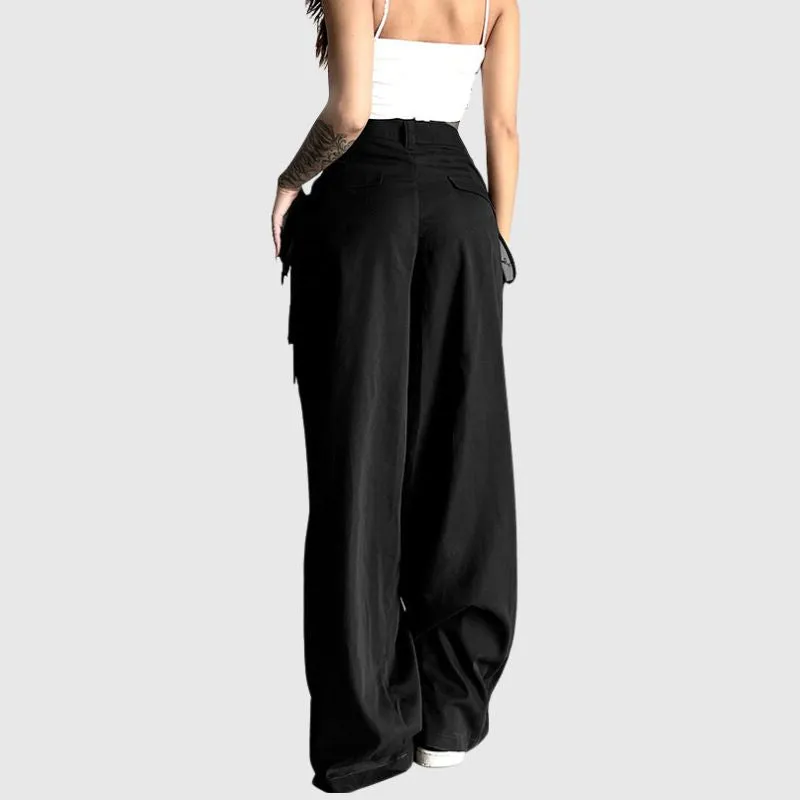 High Waist Pleated Lace-up Yamamoto Pants