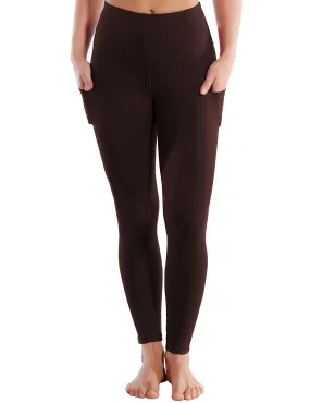 High Waist Side Pockets yogastudio Pants mahoganymaroon_yogastudio