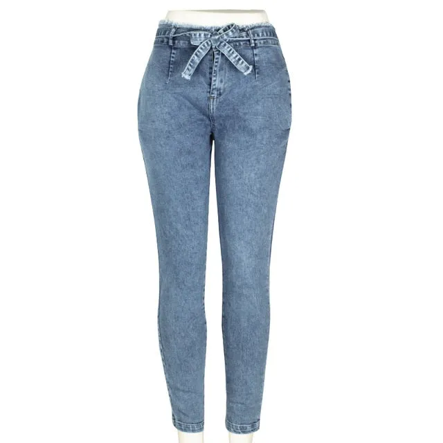 High Waist Stretchy Denim Print Pencil Pants (3 colors)