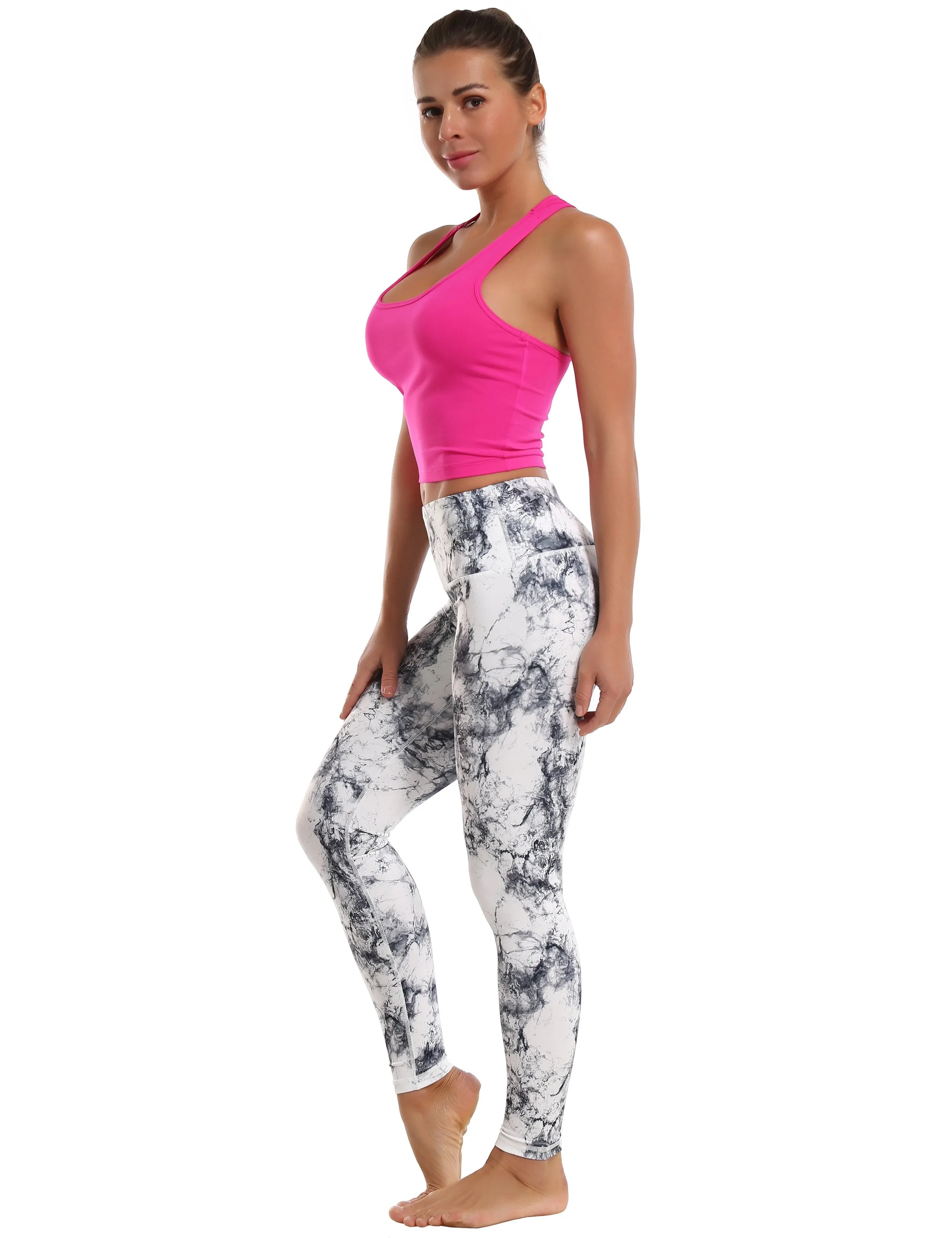 High Waist Yoga Pants arabescato ins