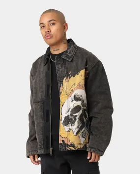 HUF X Marvel Ghost Rider Work Jacket Washed Black