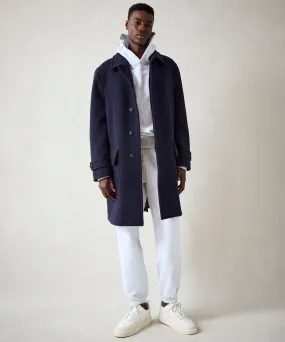 Italian Wool Car Coat in Navy