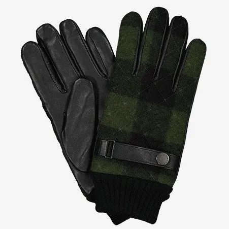 Jacks Point Leather Glove - Olive/Black Check