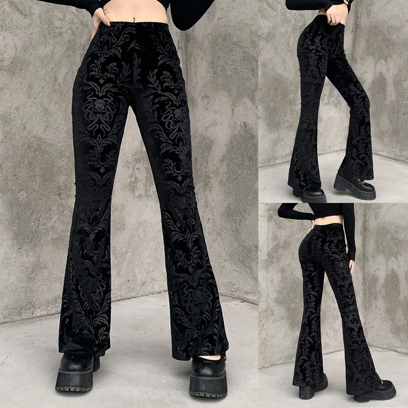 JuliaFashion - 2024 Vintage Gothic High Waist Baggy Jeans